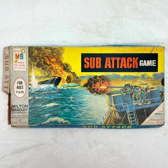 Vintage 1965 Sub Attack Board Game Milton Bradley 100% Complete - Picture 2 of 9